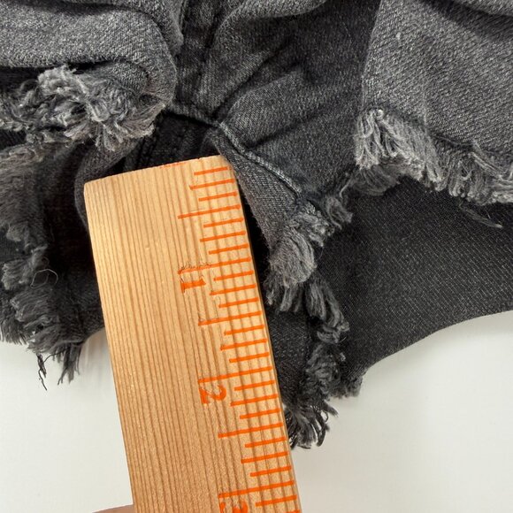 Aeropostale Women’s Black Denim High Rise Shorty Shorts Sz 8 Distressed Cutoffs - Picture 12 of 13